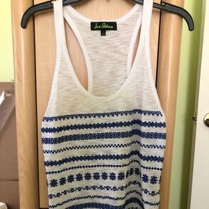 Embroidered Blouse with Blue Detail